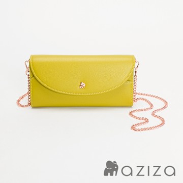 aziza FAY可拆式鏈帶手拿皮夾包 午茶駝