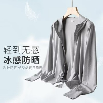 熱賣爆款防曬衣女款純色夏季冰絲防紫外綫防曬衣連帽戶外防曬服-L0815 DBP1