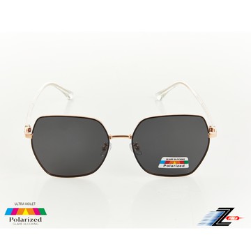 Z-POLS 藝人最愛大框彈性舒適腳架 雙色高質感搭配Polarized寶麗萊抗UV400偏光太陽眼鏡(有型好搭配)