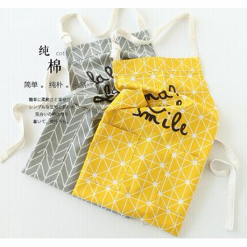 シンプル可愛い柄エプロン レディース メンズ カフェエプロン首掛け型男女兼用 コットン100 おしゃれ 洗える腰巻き仕事着雑貨 通販 Lineポイント最大4 0 Get Lineショッピング