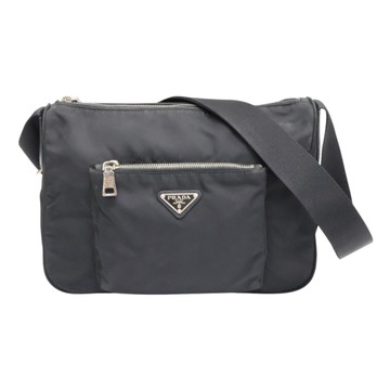 PRADA 普拉達 黑色 尼龍 Tessuto 郵差包 肩背包 【二手名牌BRAND OFF】