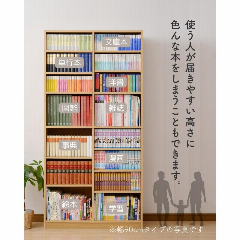 本棚 大容量 コミックラック ハイタイプ 幅90.5 奥行29 高さ