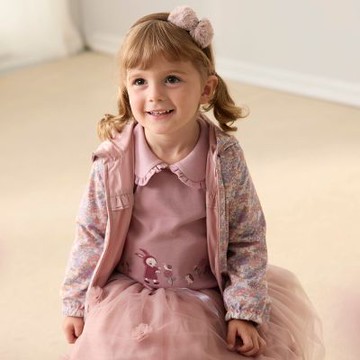 PIPPY大方領荷葉領可愛小兔子與刺蝟上衣 粉紫-090-100