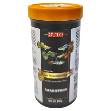 OTTO 建興水族 孔雀魚繁殖專業飼料  漂浮性  額外添加維生素和微量元素  100g  250ml  1罐