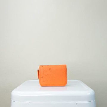 【M2nd】紐繽經典方形鴕鳥零錢包(橘-T05A2.5)