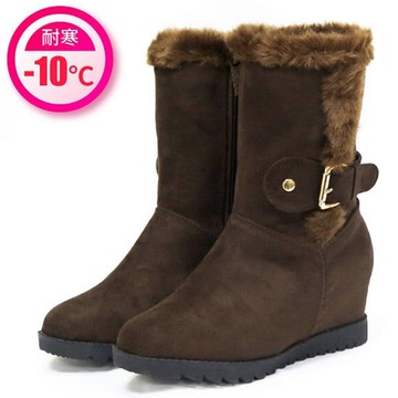【紐約少女】女 中高筒專業防滑保暖雪鞋.雪靴_SN253 咖啡