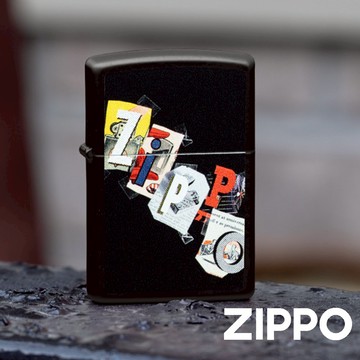 ZIPPO  拼貼藝術風 Zippo防風打火機 46597 黑色啞漆機 童趣十足 手作塗鴉 終身保修