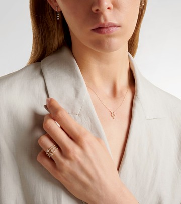 Persée Taurus 18kt gold necklace with diamonds