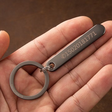 多款定制刻字電話防丟號碼牌鑰匙扣掛件創意個性汽車鏈圈情侶掛飾