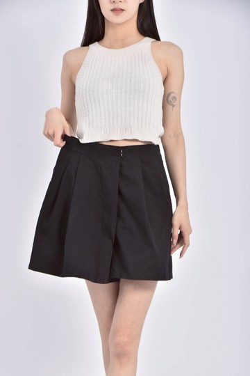 (S) pazzo高腰質感黑色短褲