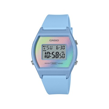CASIO卡西歐 數位/指針 時尚繽紛 百搭酒桶型  漸變粉彩 亮眼藍 LW-205H-2A_35mm