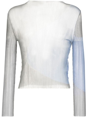 Eckhaus Latta - Watercolor long-sleeve top - unisex - Polyamide/Polyester - XL - Blue