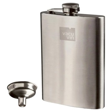 Vacu Vin 隨行酒壺 304不鏽鋼 240ml 附漏斗  霧銀色  1個