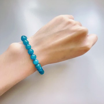 天然磷灰石手鏈男女款 藍磷灰石水晶手串藍色水晶飾品禮物