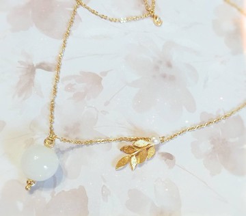 惦*  手工 純色 琉璃 精油鍊 香氛 輕珠寶