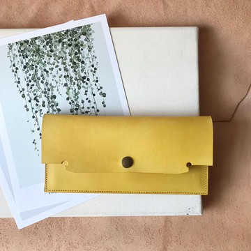 版師風格_真皮長夾_雙鈔票層_暖黃