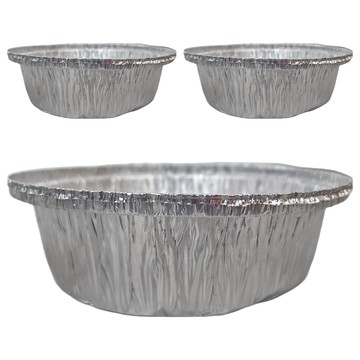 百貨King 加蓋圓形鋁箔料理盒 6個 Set  多種尺寸可選  可明火加熱  氣炸鍋適用  一次性使用免洗  15.5 x 15.5 x 5cm  3組