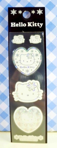 【震撼精品百貨】Hello Kitty 凱蒂貓~KITTY貼紙-閃光貼紙(長條)-白心(大)