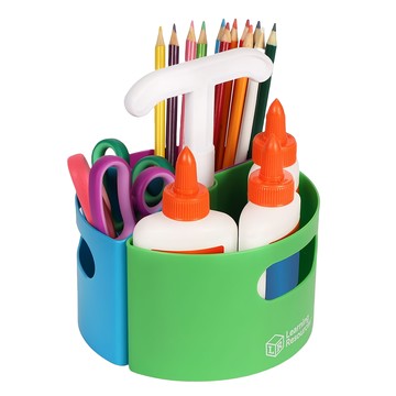 Learning Resources Create-a-Space 收納圓盒 Set 4件組 3個可移除托盤 塑膠材質  1組  綠色 + 藍色 + 紫色 + 白色