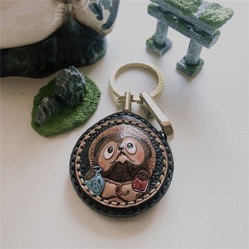 日本狸純手工立體汽車鑰匙扣開運客制化刻字送男女朋友生日禮物