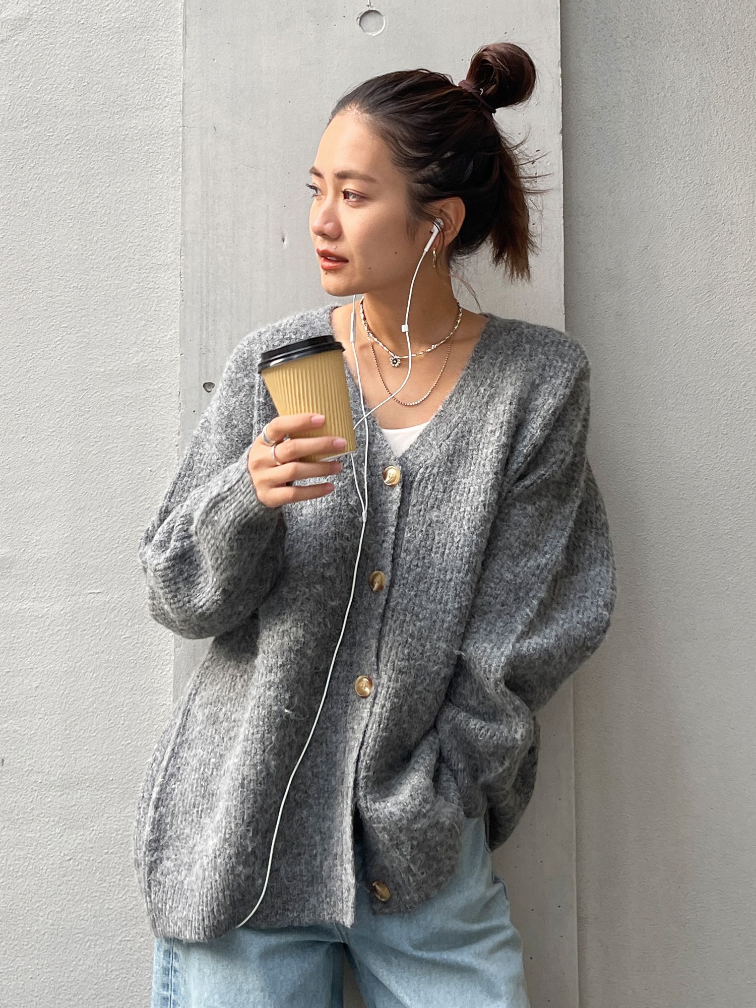 ギフト 【美品】アングリッド Ungrid カラールーズニットカーディガン