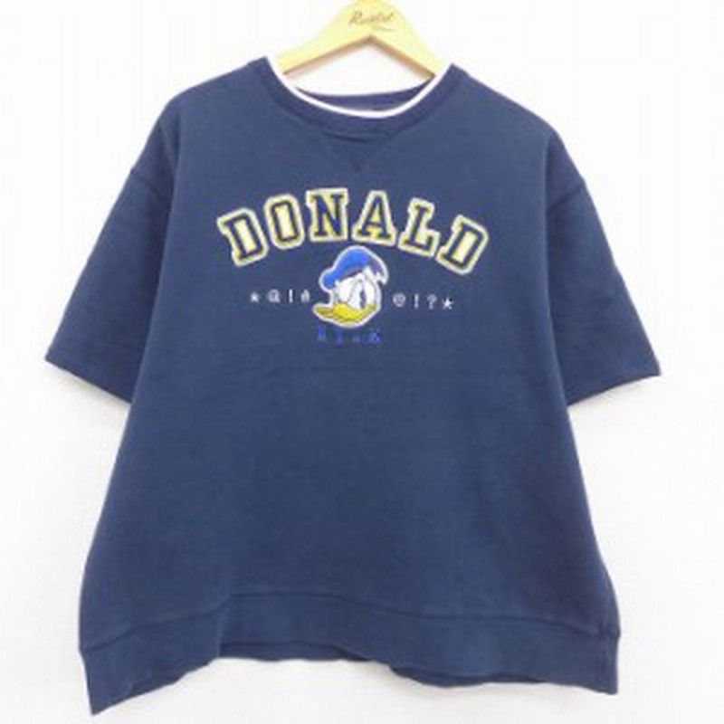 古着 半袖 スウェット メンズ 00年代 00s ディズニー Disney ドナルド 刺繍 クルーネック 紺 ネイビー Xlサイズ 中古 スエット 中古 古着 通販 Lineポイント最大4 0 Get Lineショッピング