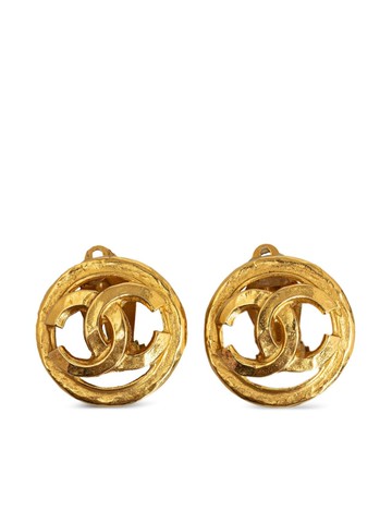 CHANEL Pre-Owned - CC clip-on earrings - women - Gold Plated - One Size