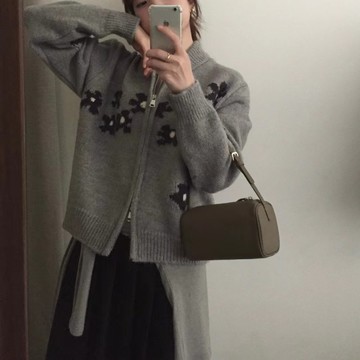 【巴黎精品】現貨+預購 針織外套長袖毛衣-翻領寬鬆花朵提花女外套3色a1hj109