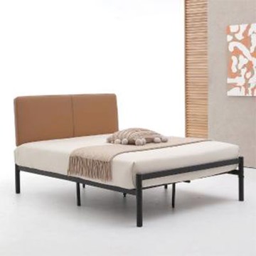 MUNA家居  D-7型5尺黑橘色雙人鐵床   151X202X108cm