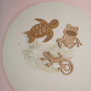 麥麥動物園-爬蟲篇3入組 紙雕書籤 | 可愛動物 療癒小物 文具送禮