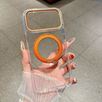 合金360°支架 透明磁吸 防摔殼 適用於 蘋果iPhone 17 16 15 14 13 12 Pro Max 手機殼