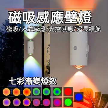 【隔日達+滿額折】磁吸壁燈 人體感應燈 充電壁燈 壁燈