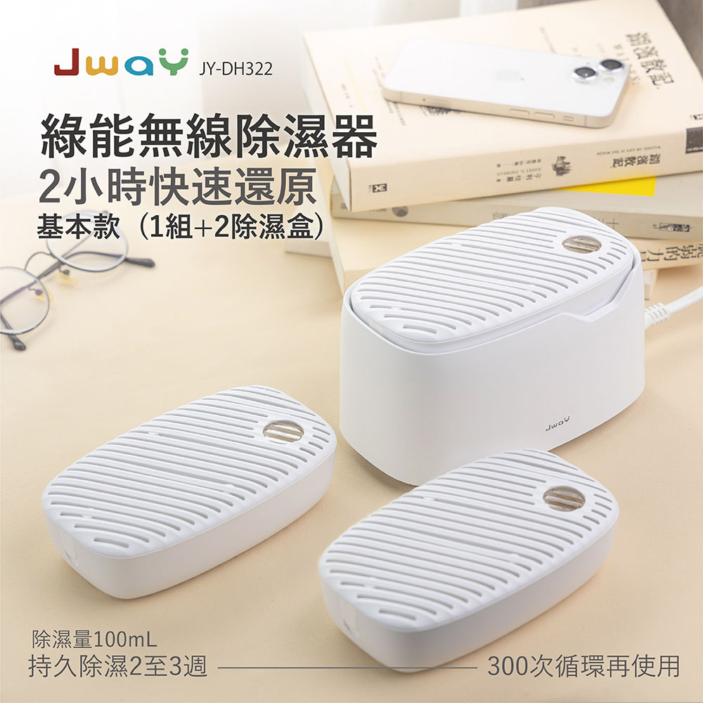下殺1780 JWAY 綠能無線除濕器2小時極速還原 1組+2除濕盒/除溼器/租屋必備/除溼小物 26Jan001
