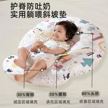 嬰兒防吐奶斜坡墊斜坡枕哺乳新生兒躺靠墊喂奶神器枕頭二合一趴睡