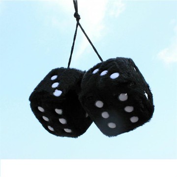 網紅車內掛件裝飾品抖音骰子文藝玩具掛飾大號ins數字毛絨個性1入