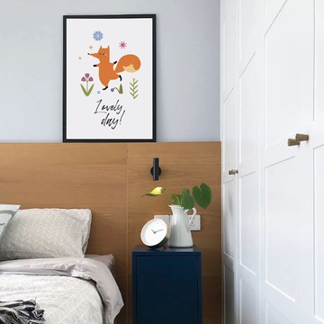 春日的小狐狸－踏青/臥房掛畫/兒童房/複製畫/民宿/北歐/空間