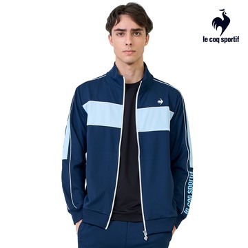 【LE COQ SPORTIF 法國公雞】男款海軍藍色針織立領外套LWX61061