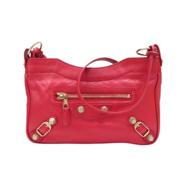 BALENCIAGA 巴黎世家 紅色皮革 City Mini 肩背包 519844 【二手名牌BRAND OFF】