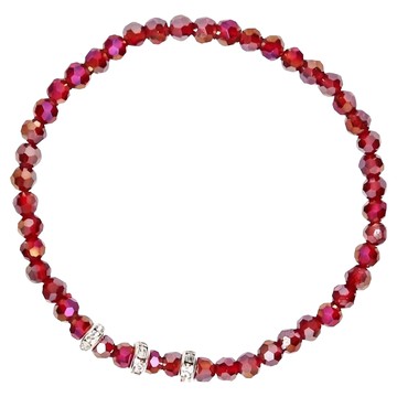 晶鑽幸運水晶手鍊  鴿血紅  1條  18cm