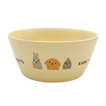 MARUKAN 陶瓷透氣圓形兔食碗  黃色  1入