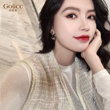 Gulicc 不對稱 格子 耳環(飾品 耳飾 耳釘 耳環 耳墜 生日禮物 雙11 聖誕節)