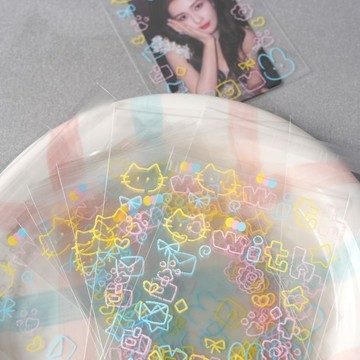 ✨限時秒殺☜桃園出貨✨可爱小猫咪自封袋爱豆小卡包装袋ins包袋礼品袋首饰耳钉收纳袋
