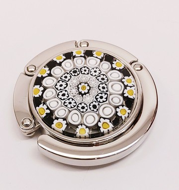 Murano義大利手工琉璃桌邊掛勾 - 千花(黑白)