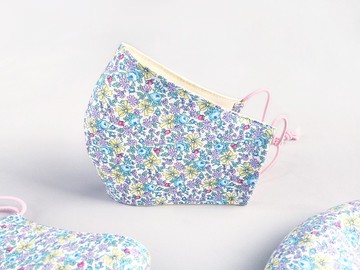【一束藍玫瑰】立體口罩 / 手作 / 台灣棉口罩 / 蝴蝶結 草莓