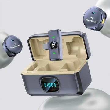 跨境爆款Q系無線領夾麥克風磁吸紐扣直播消噪無線麥克風工廠批發【北歐居家生活】