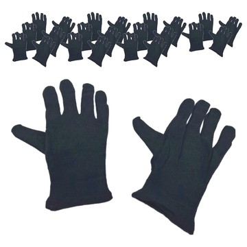 作業手套 100%棉布 12雙入 尺寸24公分  黑色  1組