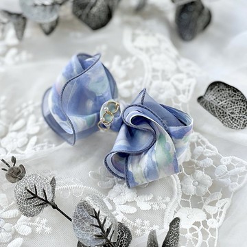 調色盤/ 水彩荷葉透紗香蕉夾 鯊魚夾 彈簧夾 髮夾 大腸圈 髮圈