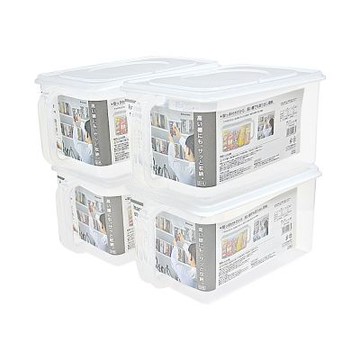 日本INOMATA淺型6.3公升手持收納盒4入特惠組