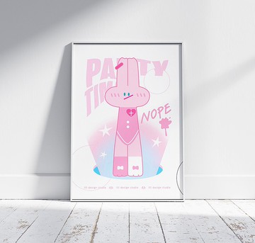 TOU甜心兔子 涂鴉版畫