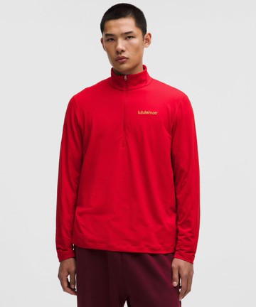 Lunar New Year Soft Jersey Half Zip Top Size Medium